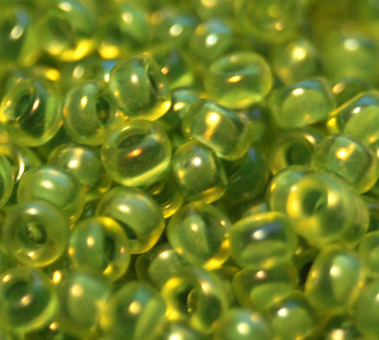 11-1926 Semi-Frosted Pea Green Lined Chartreuse