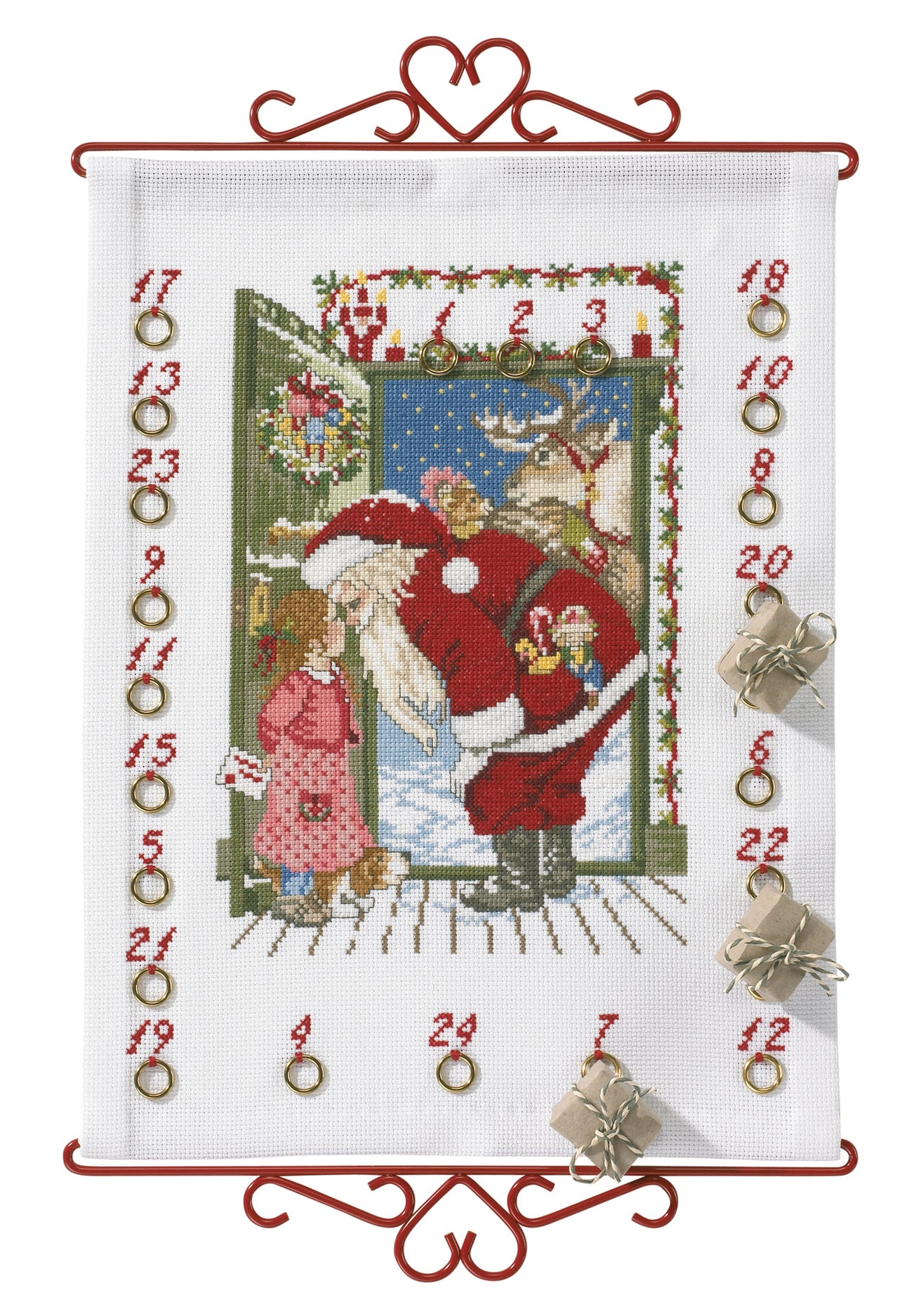 Jultomte vid dörr (kalender)
