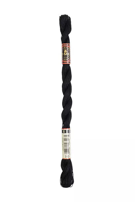 310 Black (Noir) Pärlgarn nr 5