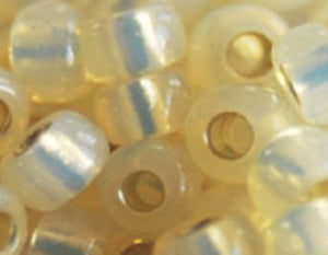 11-577 Dyed Butter Cream Silver Lined Alabaster