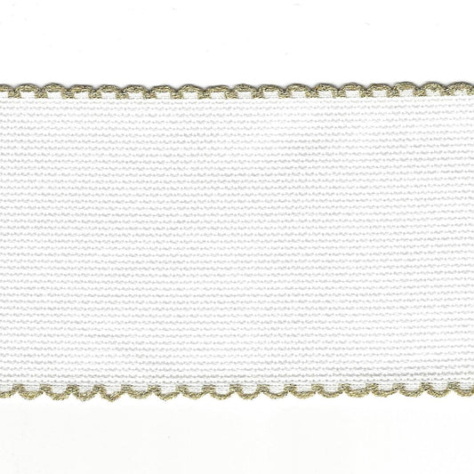 Vitt med guldkant - 5 cm bredd