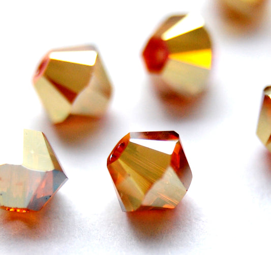 Crystal Metallic Sunshine 2X - 4 mm OBS! 11 stycken
