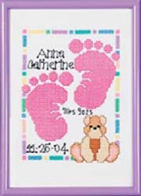 Baby Footprints Birth Announcement